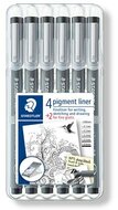Tusfilc készlet, STAEDTLER "Pigment Liner 308", fekete, 4+2 darab, (6 db)