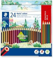 Színes ceruza készlet, hatszögletű, STAEDTLER "Noris Colour 185", 20+4 különböző szín, (24 db)