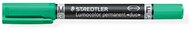 Alkoholos marker, 0,6/1,5 mm, kúpos, kétvégű, STAEDTLER "Lumocolor® duo 348", zöld
