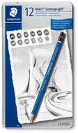 Grafitceruza készlet, fém doboz, hatszögletű, STAEDTLER "Mars Lumograph 100", 12 különböző keménység, (12 db)