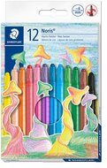 Zsírkréta, kitekerhető, STAEDTLER "Noris® 221", 12 különböző szín, (12 db)