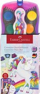 Vízfesték, 12 darabos, összeilleszthető, FABER-CASTELL "Unikornis"+1 tubus fehér tempera+unikornis matrica, (13 db)