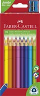 Színes ceruza készlet, háromszögletű, FABER-CASTELL "Jumbo", 20 különböző szín, (20 db)