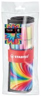 Filctoll, készlet, 1 mm, felcsavarható, STABILO "Pen 68 ARTY", 25 különböző színű, (25 db)