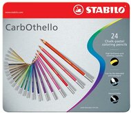 Pasztell ceruza készlet, kerek, fém doboz, STABILO "CarbOthello", 24 különböző szín, (24 db)