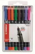Alkoholos marker, 1 mm, STABILO "OHPen M", 8 különböző szín, (8 db)