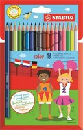 Színes ceruza készlet, hatszögletű, STABILO "Color", 18 különböző szín, (18 db)