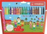 Filctoll készlet, 0,7 mm, STABILO "Trio A-Z", 24 különböző szín, (24 db)