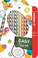 Színes ceruza készlet, háromszögletű, balkezes, STABILO "EasyColours", 12 különböző szín, (12 db)
