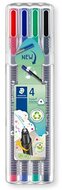 Tűfilc készlet, 0,3 mm, STAEDTLER "Triplus 334", 4 különböző szín, (4 db)