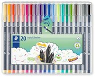 Tűfilc készlet, 0,3 mm, STAEDTLER "Triplus 334", 20 különböző szín, (20 db)