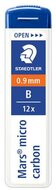 Grafitbél, B, 0,9 mm, STAEDTLER "Mars Micro Carbon 250", (12 szál)