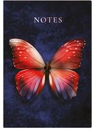 Jegyzetfüzet, A5, vonalas, 96 lap, TOPTIMER "Notes", piros pillangó