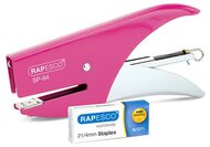 Tűzőgép, kézi, 21/4, 12 lap, RAPESCO "SP-64", rózsaszín
