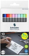 Ecsetirón készlet, hajlékony heggyel, SCHNEIDER "Paint-It 070", 10 különböző szín, (10 db)