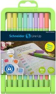 Tűfilc készlet, 0,4 mm, SCHNEIDER "Line-Up Pastel", 8 különböző pasztell szín, (8 db)