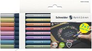 Metálfényű rollertoll készlet, 0,4 mm, SCHNEIDER "Paint-It 050" 8 különböző szín, (8 db)