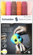 Dekormarker készlet, akril, 2 mm, SCHNEIDER "Paint-It 310", 6 különböző szín, (6 db)