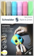 Dekormarker készlet, akril, 2 mm, SCHNEIDER "Paint-It 310", 6 különböző szín, (6 db)