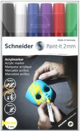 Dekormarker készlet, akril, 2 mm, SCHNEIDER "Paint-It 310", 6 különböző szín, (6 db)