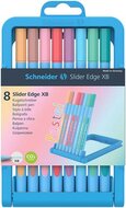 Golyóstoll készlet, 0,7 mm, kupakos, SCHNEIDER "Slider Edge XB Pastel", 8 különböző pasztell szín, (8 db)