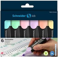 Szövegkiemelő készlet, 1-5 mm, SCHNEIDER "Job Pastel", 6 különböző pasztell szín, (6 db)
