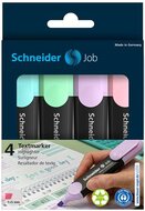 Szövegkiemelő készlet, 1-5 mm, SCHNEIDER "Job Pastel", 4 különböző pasztell szín, (4 db)