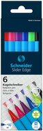 Golyóstoll készlet, 0,7 mm, kupakos, SCHNEIDER "Slider Edge XB", vegyes színek, (6 db)