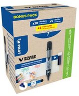 Táblamarker, 2,3 mm, kúpos, PILOT "V-Board Master, Bonus Pack", fekete + betét, (20 db)