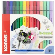 Filctoll készlet, kimosható, KORES "K-beats", 15 különböző szín, (15 db)