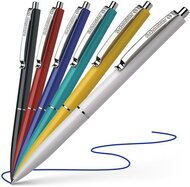 Golyóstoll, 0,5 mm, nyomógombos, vegyes tolltest, SCHNEIDER "K15", kék, (50 db)