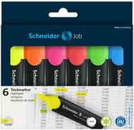 Szövegkiemelő készlet, 1-5 mm, SCHNEIDER "Job 150", 6 különböző szín, (6 db)