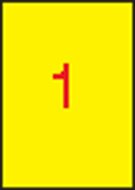 Etikett, 210x297 mm, színes, APLI, sárga, 100 etikett/csomag, (100 lap)
