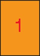 Etikett, 210x297 mm, színes, APLI, neon narancs, 100 etikett/csomag, (100 lap)