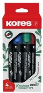 Alkoholos marker készlet, 3 mm, kúpos, KORES "ECO K-Marker XP1", 4 különböző szín, (4 db)