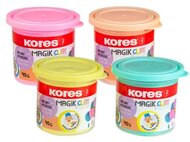 Gyurma,160 g, levegőre száradó, 4 pasztell szín, KORES "Magic Clay", (4 db)