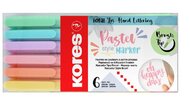 Ecsetirón készlet, KORES "Pastel Style", 6 pasztell szín, (6 db)