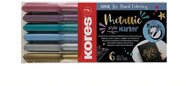 Ecsetirón készlet, KORES "Metallic Style", 6 metál szín, (6 db)