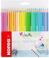 Színes ceruza készlet, háromszögletű, KORES "Kolores Pastel", 24 pasztell szín, (24 db)
