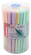 Golyóstoll, 1,0 mm, kupakos, háromszögletű, KORES "KOR-M Pastel", kék, (50 db)