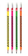 Grafitceruza radírral, HB, háromszögletű, KORES "Neon", (12 db)