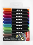 Alkoholos marker, 3 mm, kúpos, KORES "K-Marker XP1", 10 különböző szín, (10 db)