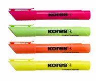 Szövegkiemelő készlet, 0,5-5 mm, KORES "High Liner Plus", 4 különböző szín, (4 db)