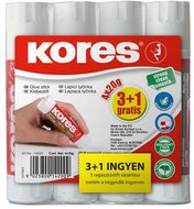 Ragasztóstift, 20 g, 3+1 akciós kiszerelés, KORES
