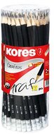 Grafitceruza radírral, HB, háromszögletű, KORES, (72 db)