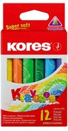 Zsírkréta, háromszögletű "KORES", 12 darabos, (12 db)
