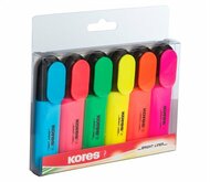 Szövegkiemelő készlet, 0,5-5 mm, KORES, 6 különböző szín, (6 db)