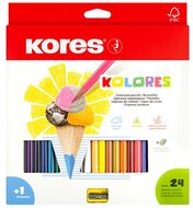 Színes ceruza készlet, háromszögletű, KORES "Triangular", 24 különböző szín, (24 db)