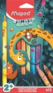 Színes ceruza készlet, vastag, MAPED "Jungle Fever", 12 különböző szín, (12 db)