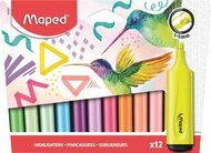 Szövegkiemelő készlet, 1-5 mm, MAPED "Fluo Peps Assorted", 12 különböző szín, (12 db)